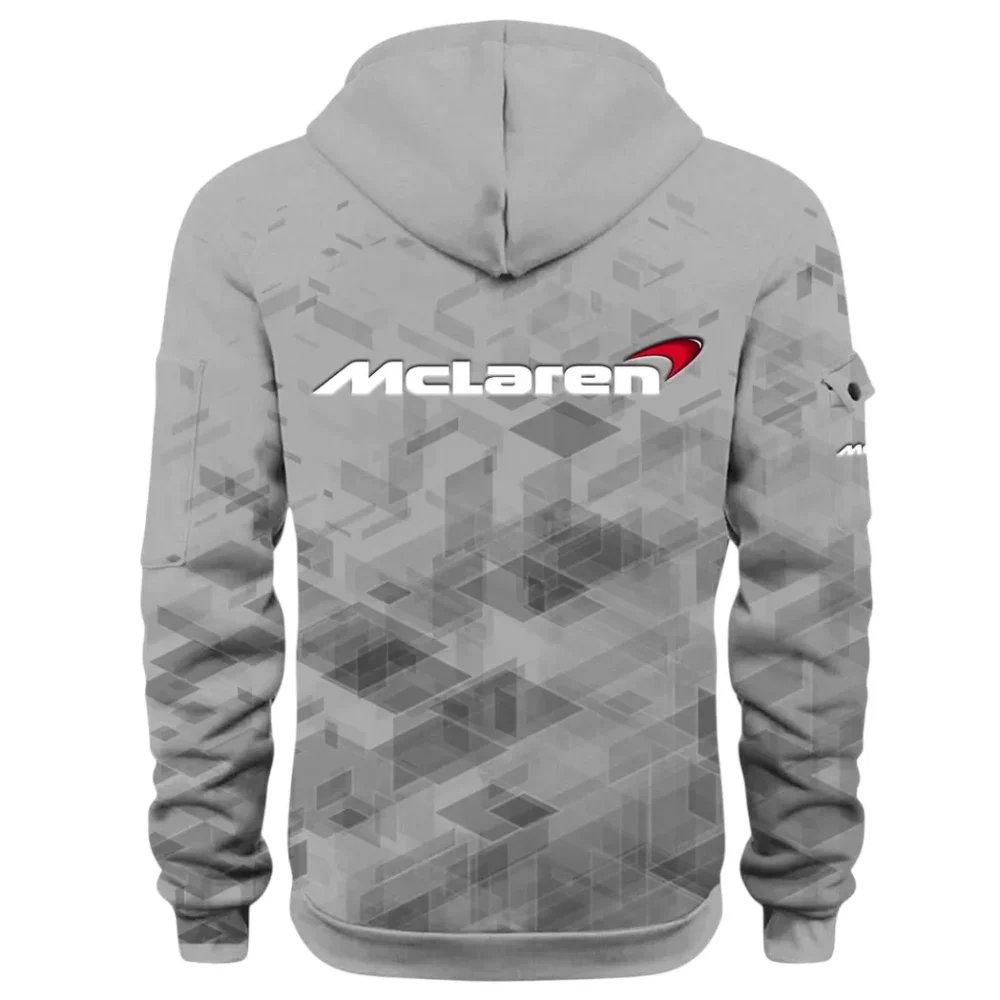 Racing Icon Hoodie Half Zip 3D Print, Sporty Urban Comfort Hoodie CAR514 - Gray - Image 3