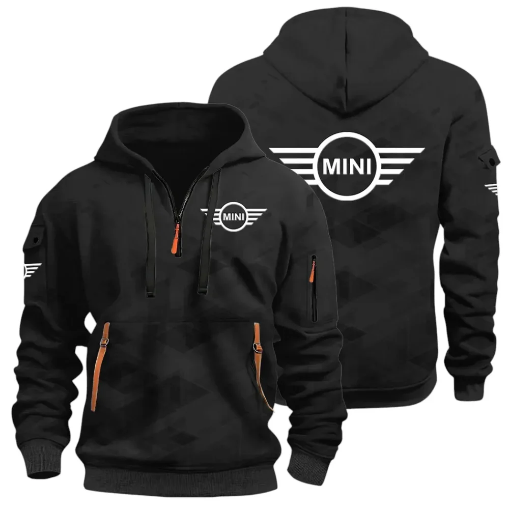 Car Zippy Compact Hoodie Half Zip 3D Print, Casual Fit for Everyday Wear Hoodie CAR514 - Black