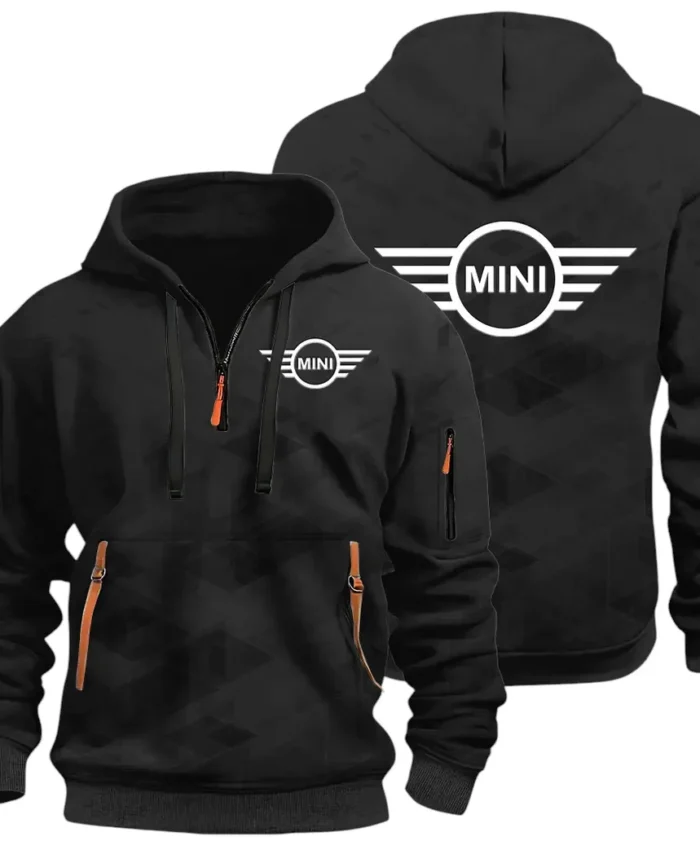 Car Zippy Compact Hoodie Half Zip 3D Print, Casual Fit for Everyday Wear Hoodie CAR514 - Black