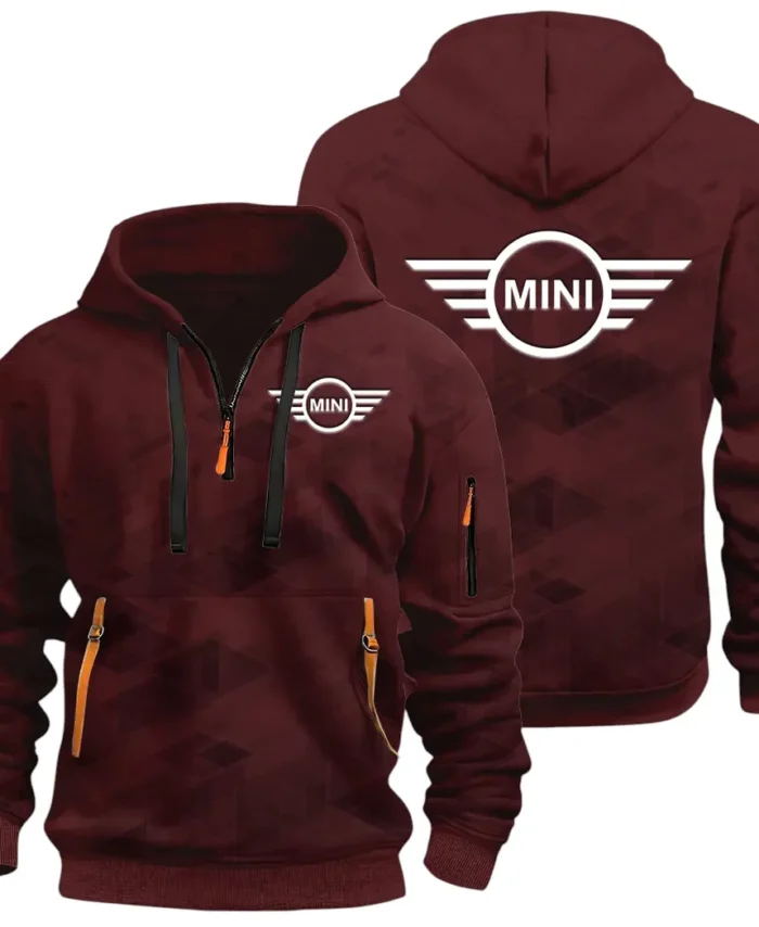 Car Zippy Compact Hoodie Half Zip 3D Print, Casual Fit for Everyday Wear Hoodie CAR514 - Dark Red