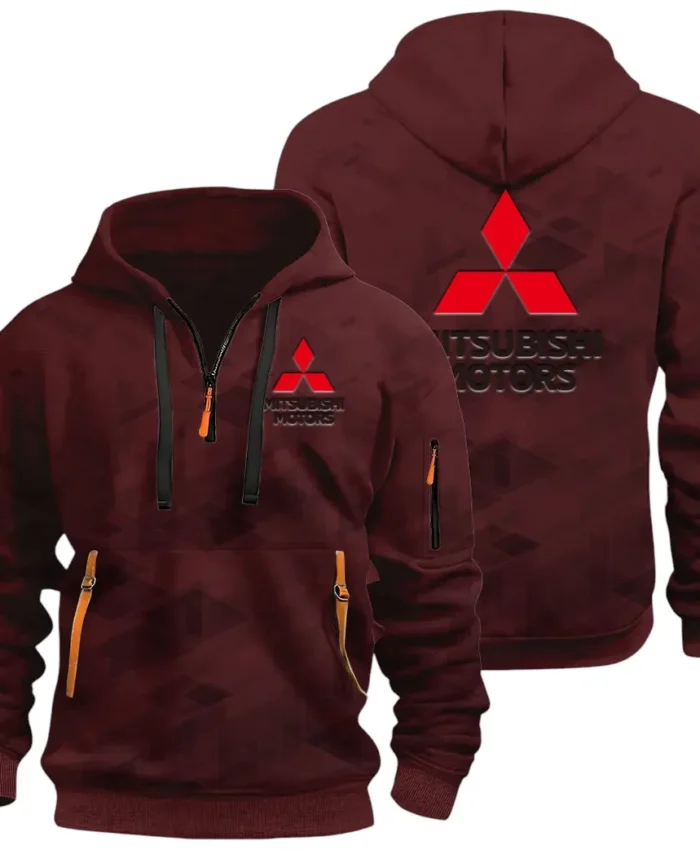 Off-Road SUV Hoodie Half Zip 3D Print, Classic Comfortable Hoodie Style CAR514 - Dark Red