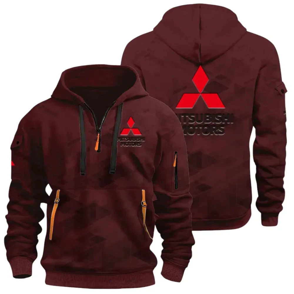 Off-Road SUV Hoodie Half Zip 3D Print, Classic Comfortable Hoodie Style CAR514 - Dark Red - Image 3