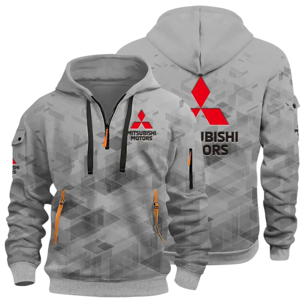 Off-Road SUV Hoodie Half Zip 3D Print, Classic Comfortable Hoodie Style CAR514 - Gray