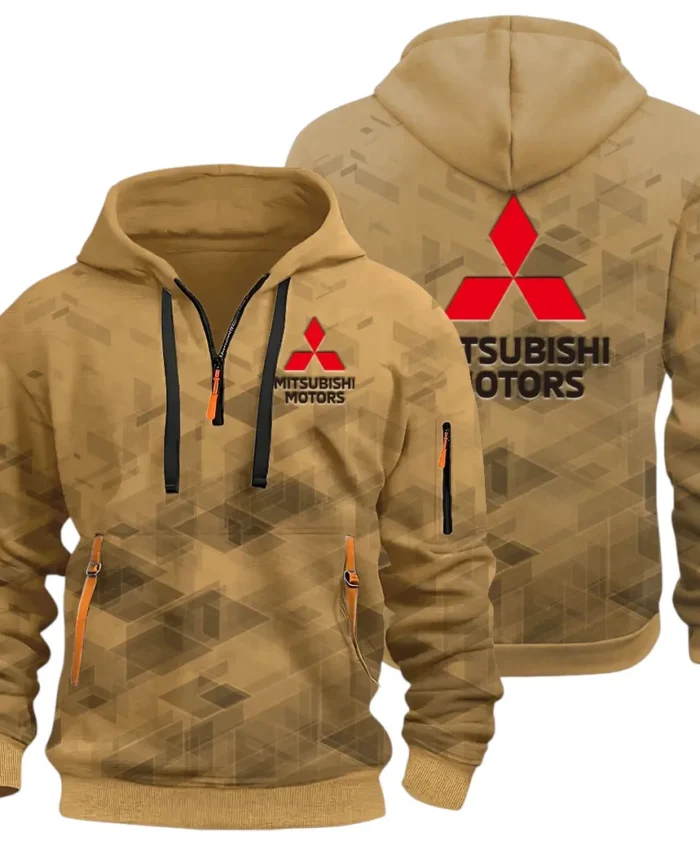 Off-Road SUV Hoodie Half Zip 3D Print, Classic Comfortable Hoodie Style CAR514 - Khaki