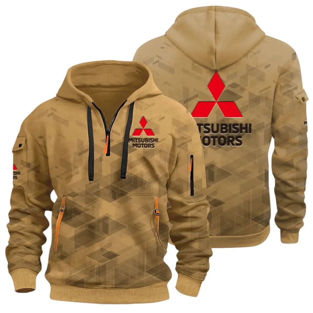 Off-Road SUV Hoodie Half Zip 3D Print, Classic Comfortable Hoodie Style CAR514 - Khaki - Image 2