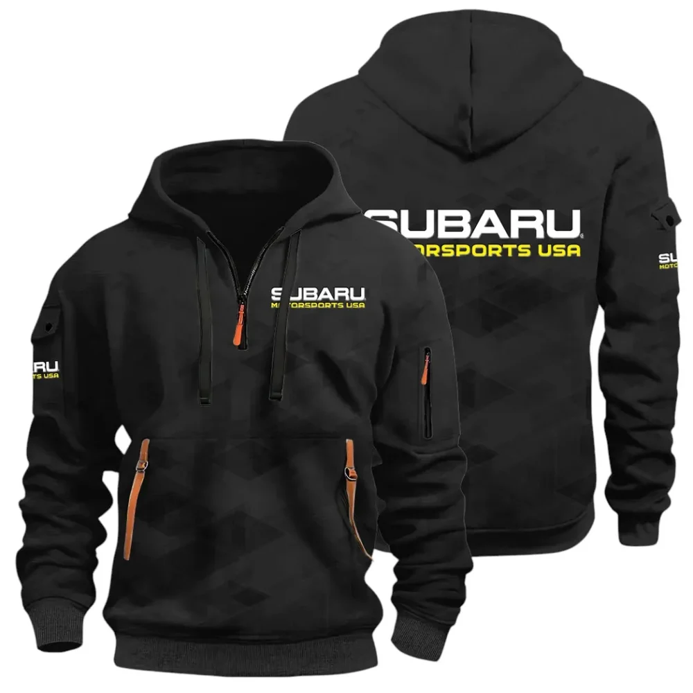Compact SUV Hoodie Half Zip 3D Print, Sporty Urban Comfort Hoodie CAR514 - Black