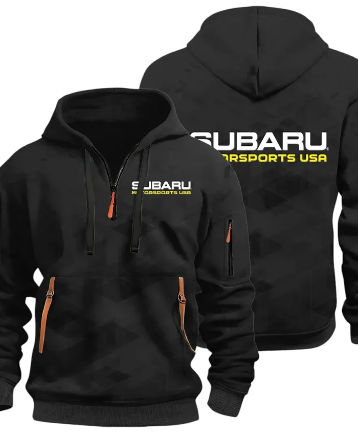 Compact SUV Hoodie Half Zip 3D Print, Sporty Urban Comfort Hoodie CAR514 - Black