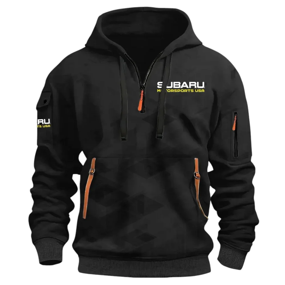 Compact SUV Hoodie Half Zip 3D Print, Sporty Urban Comfort Hoodie CAR514 - Black - Image 2